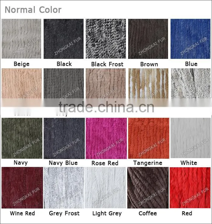 Factory direct wholesale price lady's color-block rabbit knitted fur jacket /rabbit knitted fur coat
