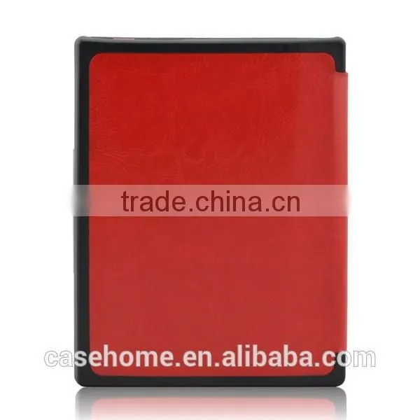 Book style e reader cover folio leather case for kobo aura 6 inch e reader