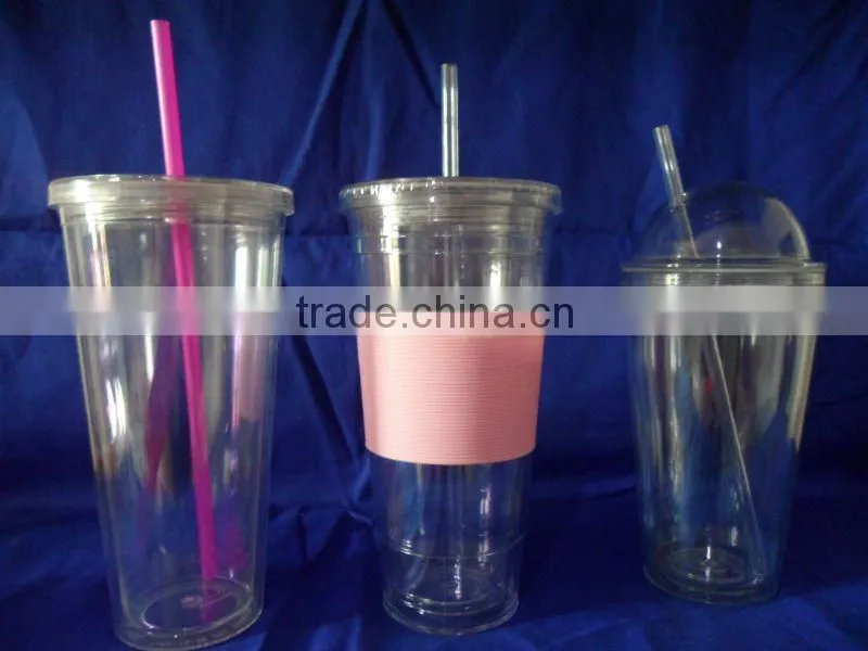Plastic straw cup - 400ml