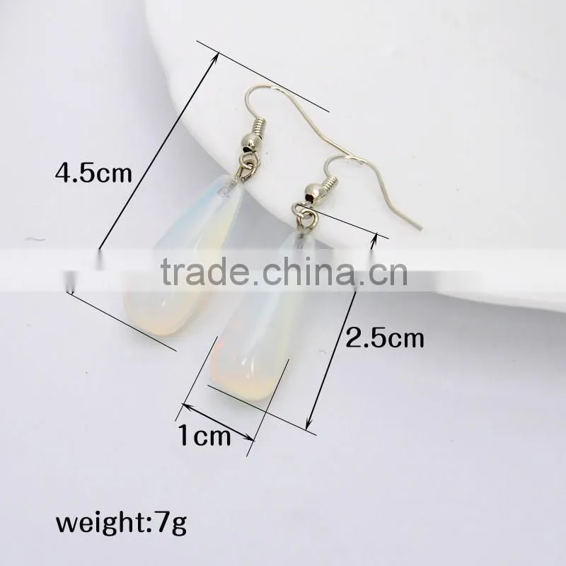 2016 New Factory Direct Natural Stone Opal Drop Earrings SMJ0153