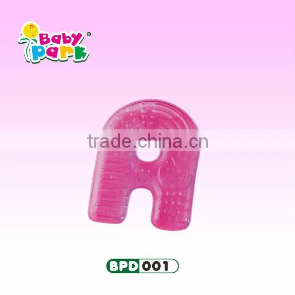 new design high quality silicone baby water filled teether
