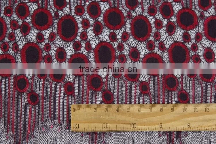 Cheap african organza 3d flower embroidered lace extender fabric for sale