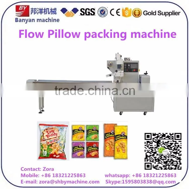 Automatic Soda Biscuit packing machine, Cracker sealing Machinery PLC control touch screen