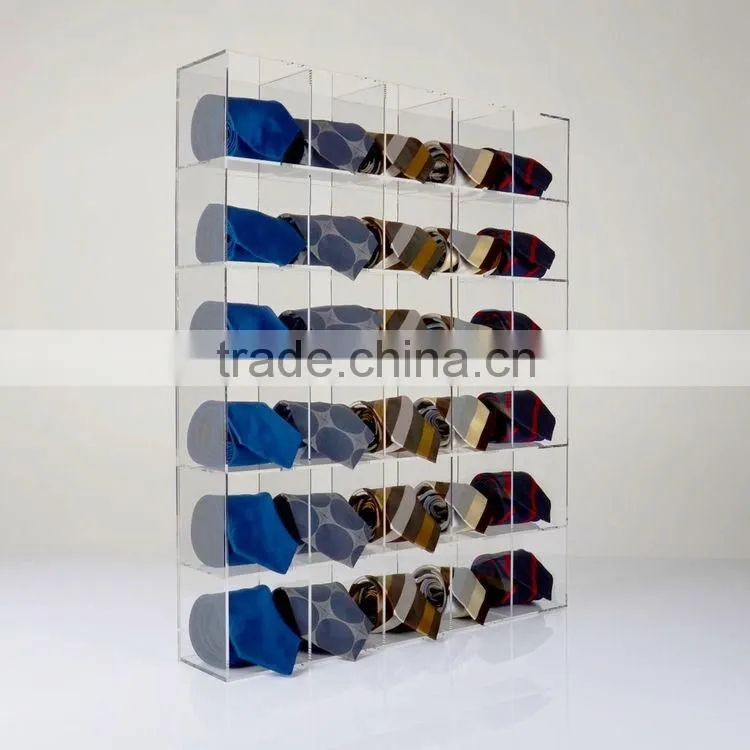 Wall Mounting Clear Acrylic Neck Tie Display Stand