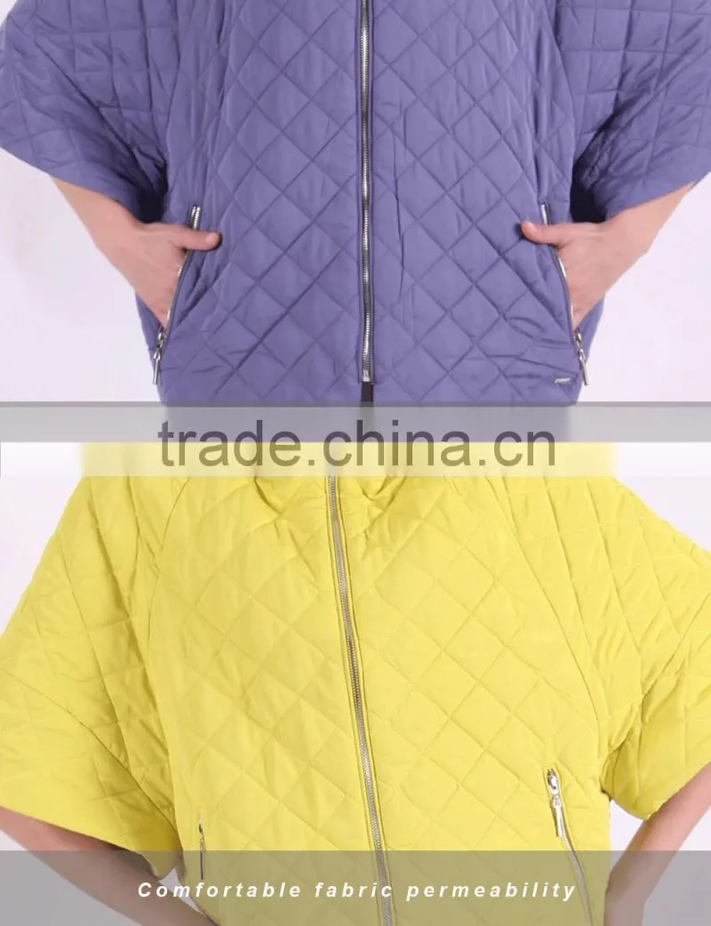 New Product 2016 Factory Price Polyester Cotton Fabric Spring Short Bat Coat Women With Hat