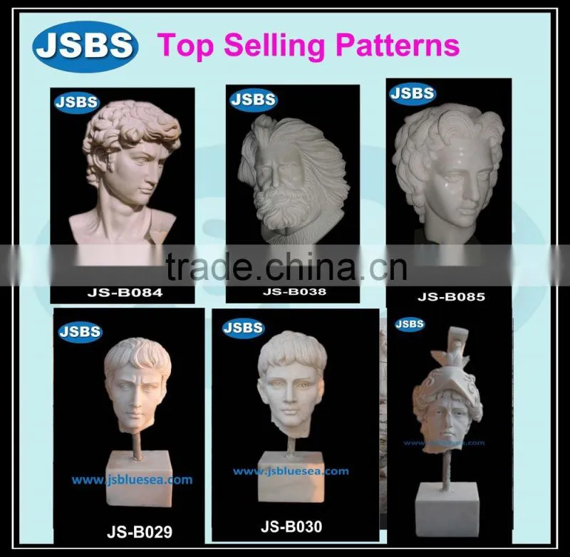 hand carved stone david bust sculpture