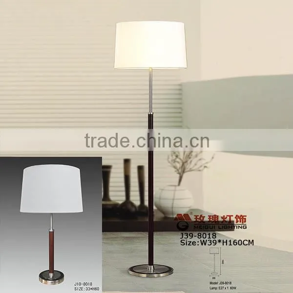 wood hotel floor lamps with outlets on metal base