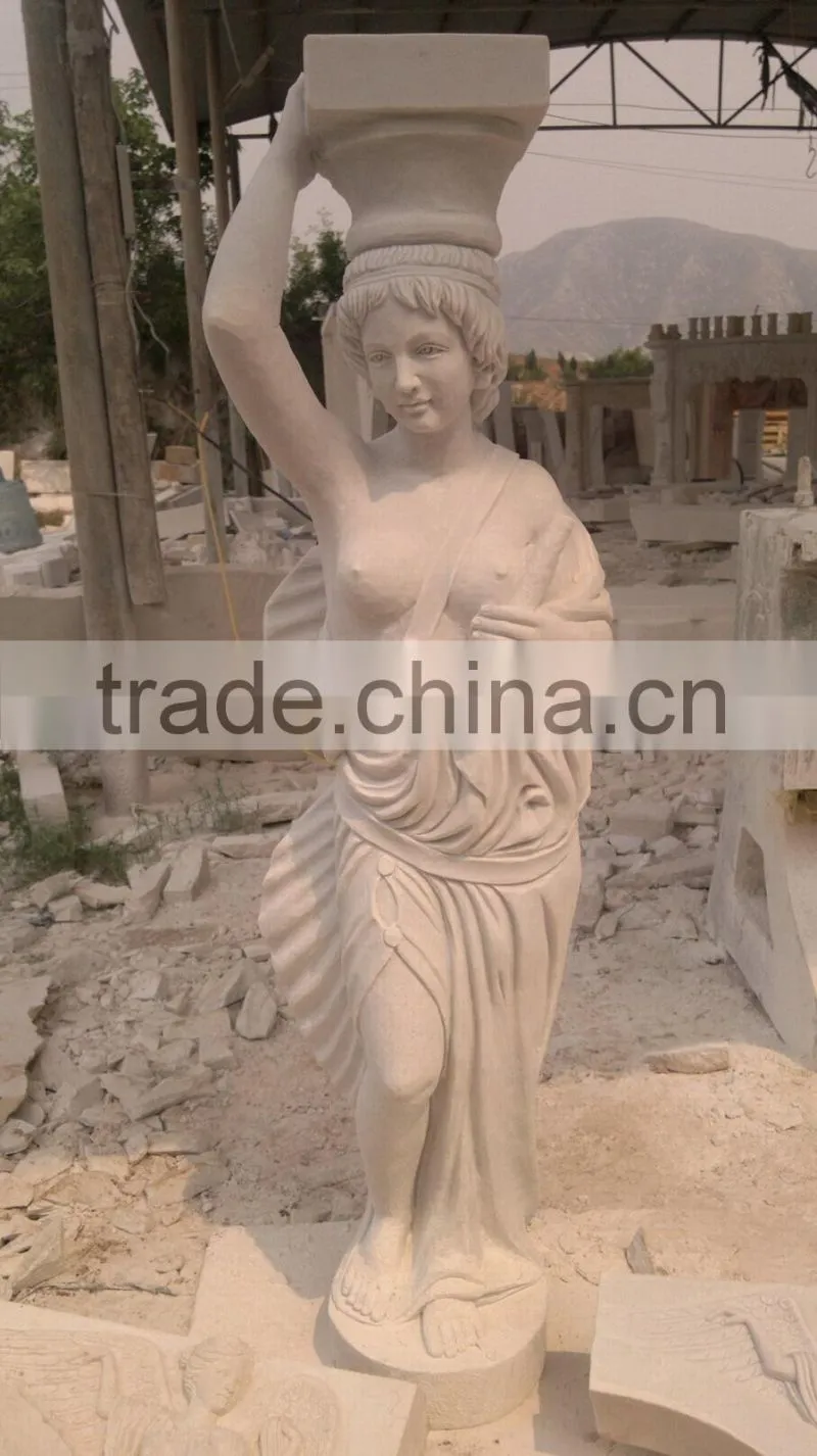 white marble decorative woman stone fireplace