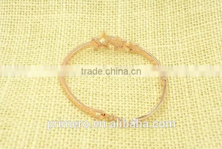 Hot Selling Pentagram Charms Bangles Crystal Star Saudi Gold Jewelry Bracelets
