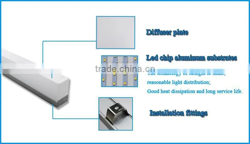 Normal Brightness 3000K~6500K modern led linear pendant light