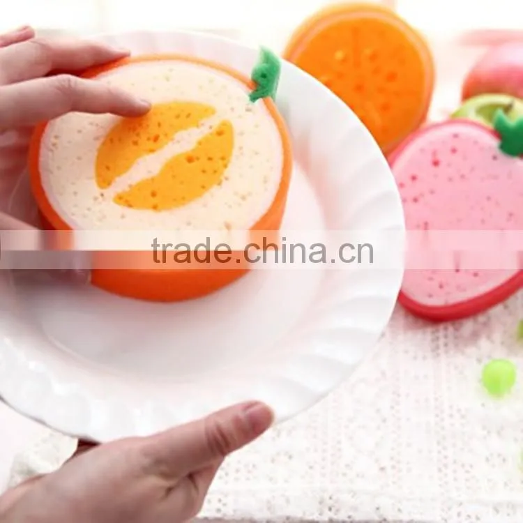 J195 4types Fruit Sponge Cleaning Cloth sponge scouring pad