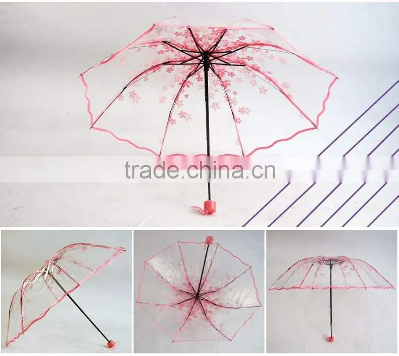 Hot sale ladies fashion 2015 abaya advertising kids child clear transparent umbrella