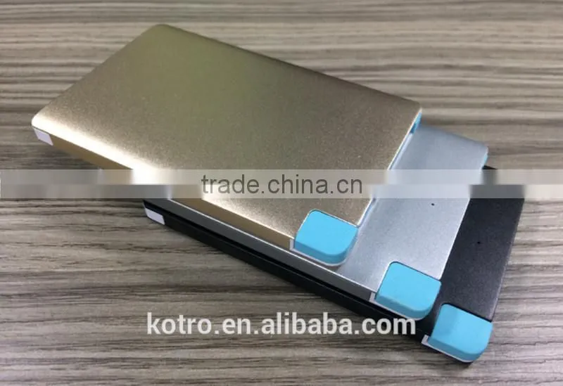 Promotional Gift Metal aluminum credit card power bank 2500mAh