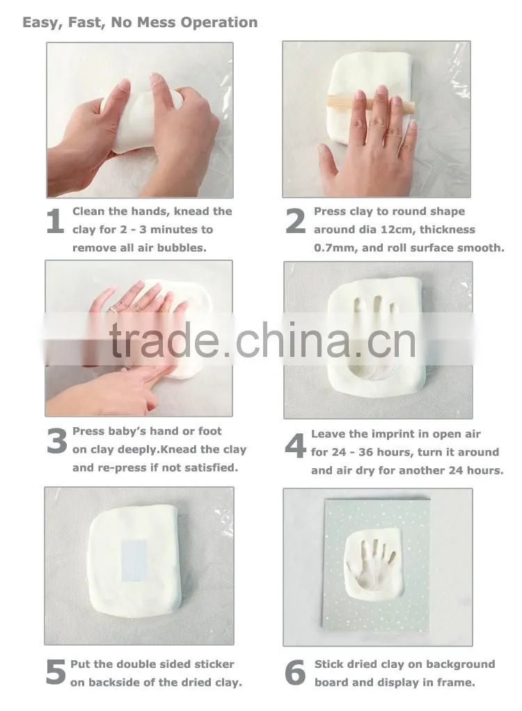 High quality baby hand imprint with wall wood frame moulding sculpture