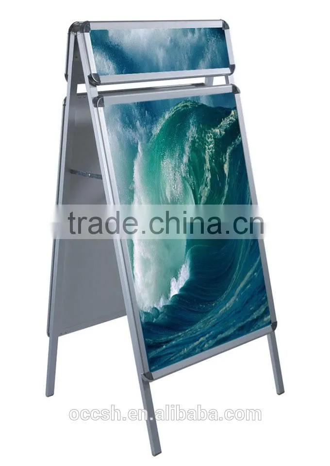 Double Size A Frame Stand Aluminum Poster Banner Stand with Head Board