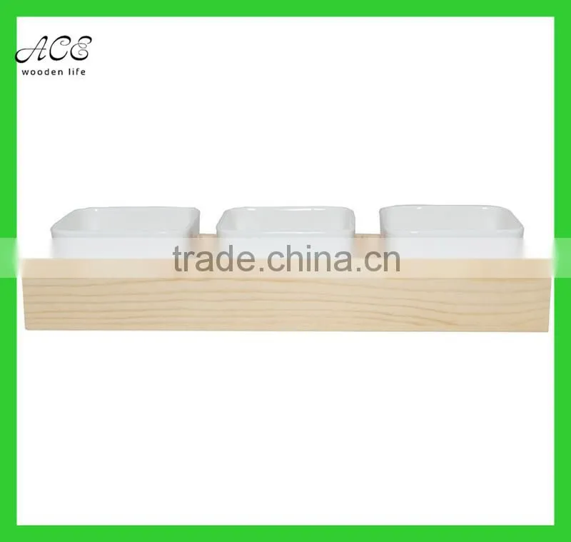 Wooden flower pot trays
