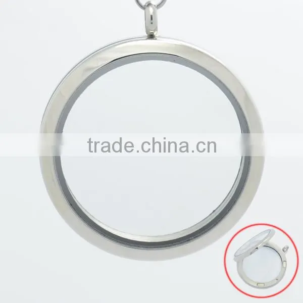 Silver/gold/rose gold round 20mm/25mm/30mm magnetic floating wholesale glass locket pendants, memory floating charms locket
