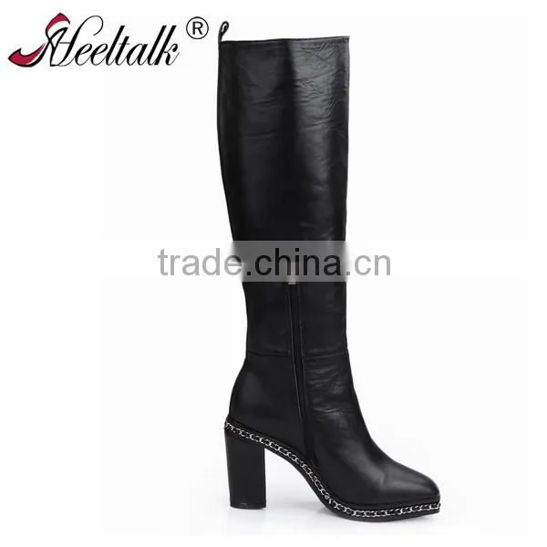 Top quality OEM ODM Custom high heel knee high boots italian leather boots