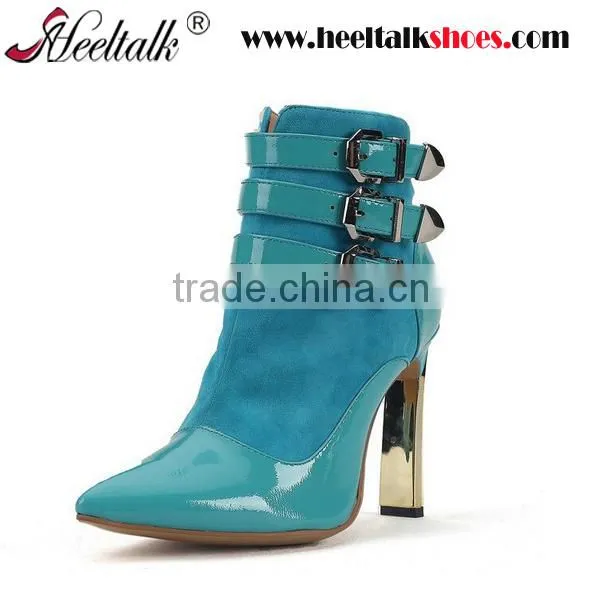 OEM ODM Customized women winter red suede boots high heel ankle boots for ladies
