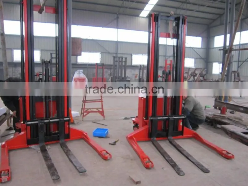 china battery operated fork lift pallet wide leg heavy duty stacker