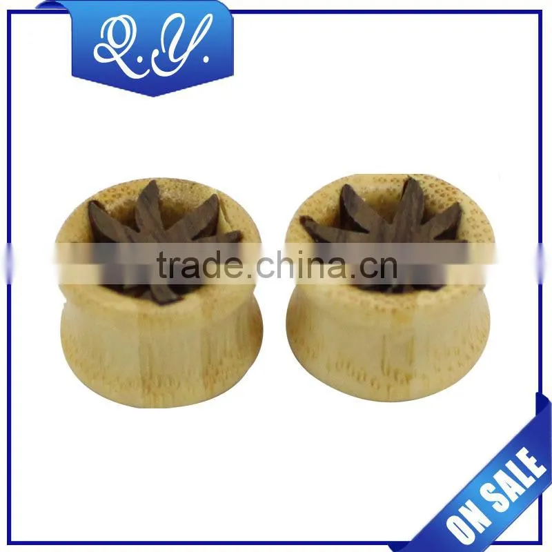 China wholesale natural wood jewelry custom ear gauges plugs wood ear expanders
