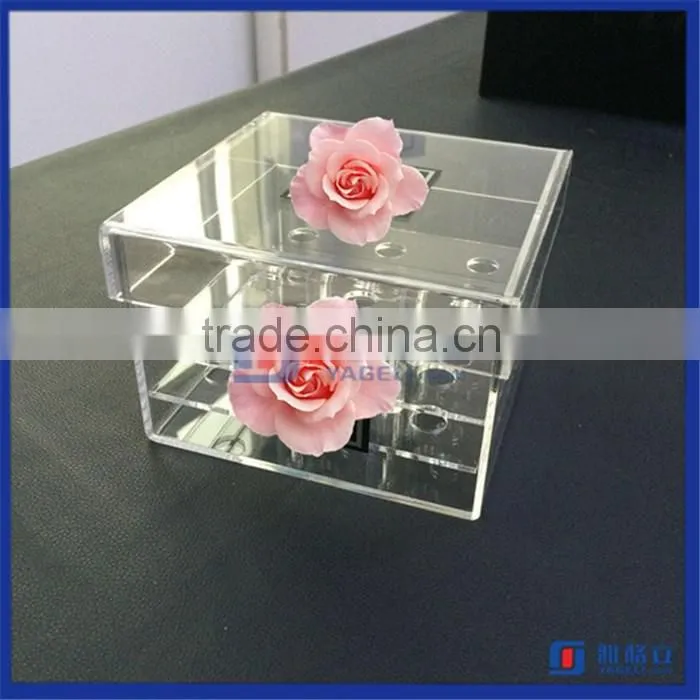 2016 Hot Sale!! China Manufactuer Flower Box Hold 9 Roses Acrylic Box for Fresh Roses