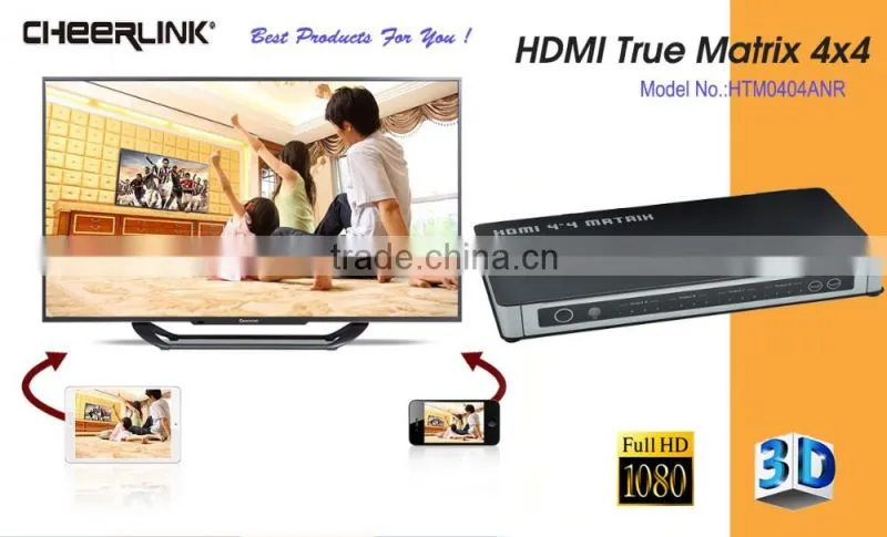 wholesale full hd 4x4 hdmi matrix switch/ir remote control / rs233/black