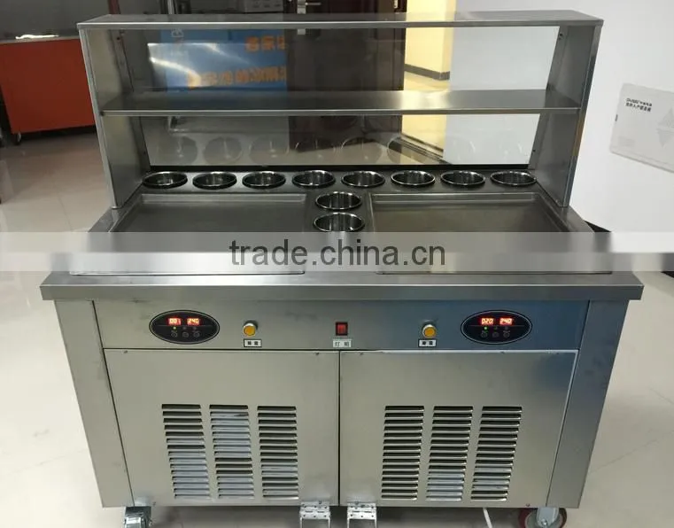 Durable instant fry pan ice cream machine