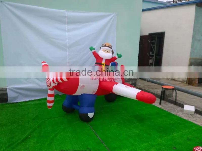 DJ-SD-001 china supplier inflatable christmas santa decorations Plane