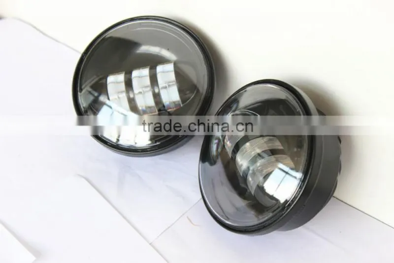 2 x Motorcycle Black LED Auxiliary fog passing lights 4.5" led auxiliary light for harley