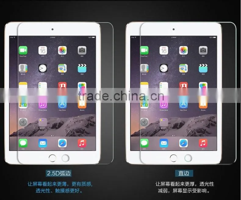 Hot Selling Tempered Glass Screen Protector For ipad Air/Air 2 Tempered Glass