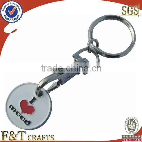 custom available colorfulmetal trolley coin keychain holder
