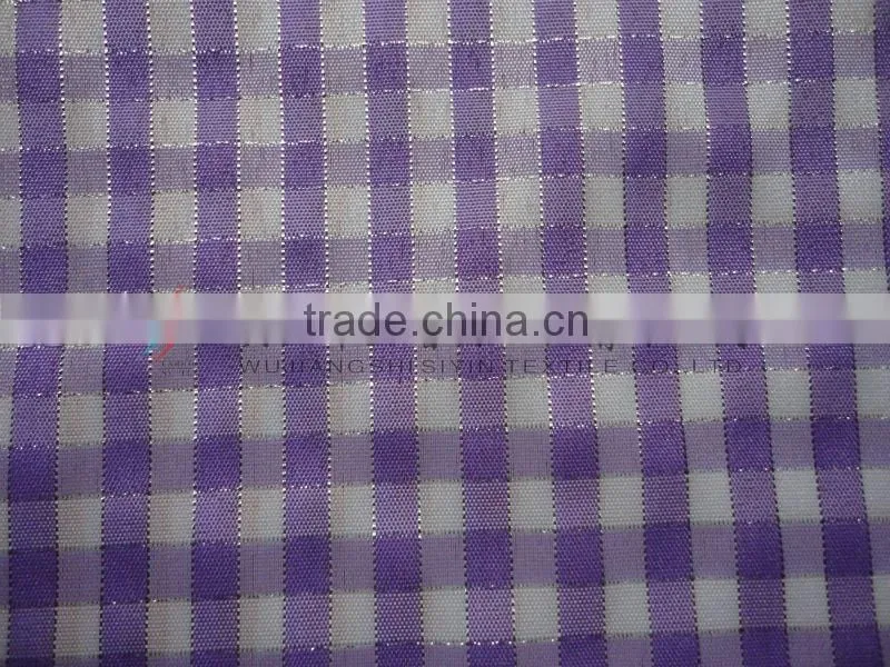 Small Check silver Yarn Dyed Fabric