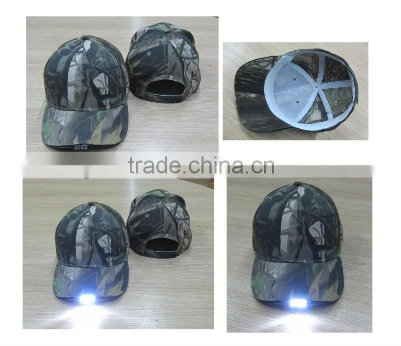 High quality custom LED hats and cap with bulid-in led light black led caps