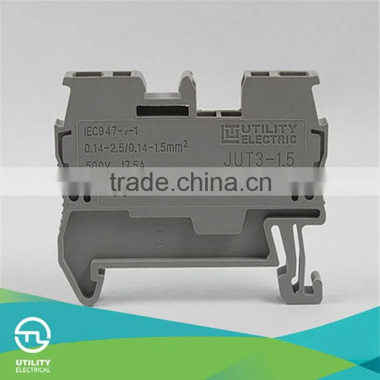 Pcb Spring Contact Type CE VDE UL Two-Lead Through-type Wiring Termianls 1.5mm2 Wire Size Phoenix Material