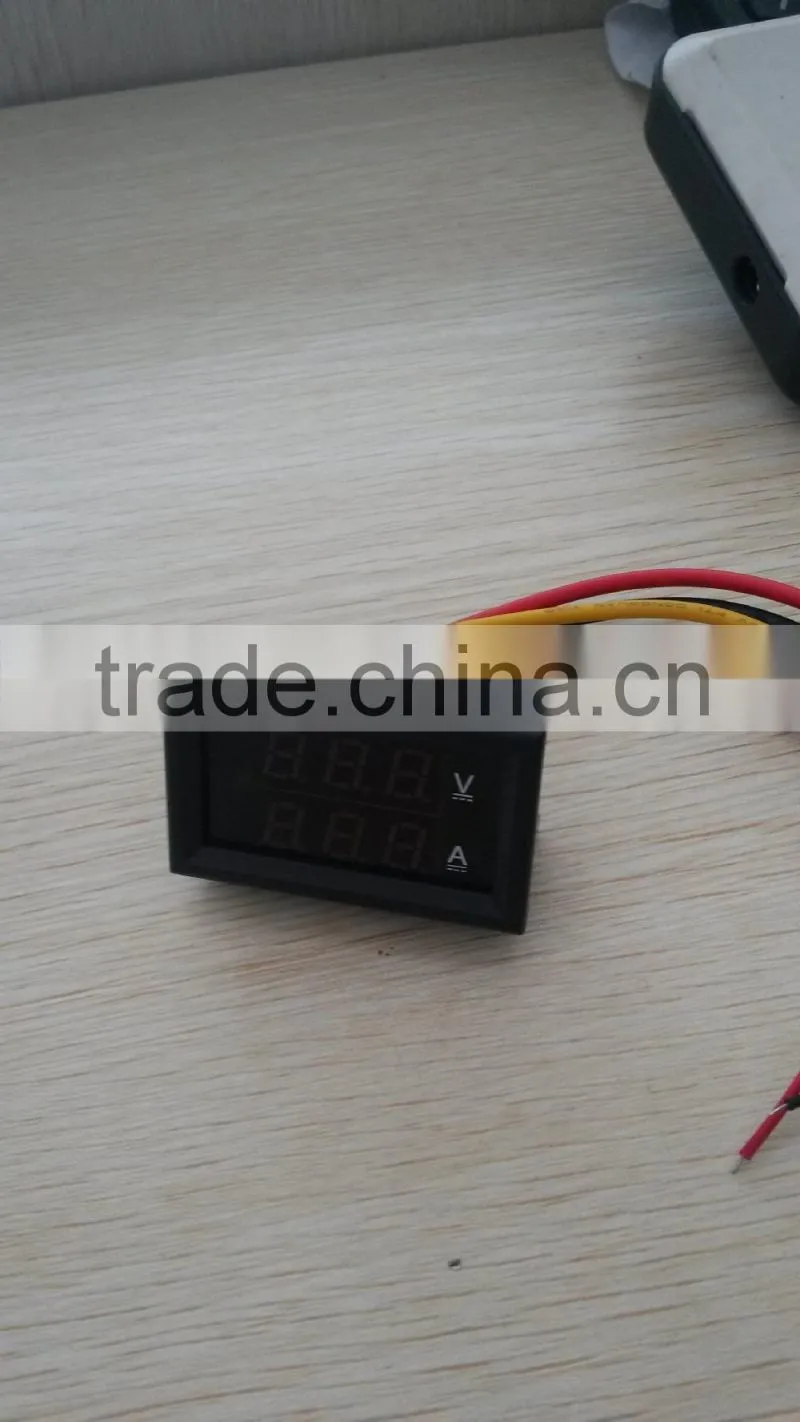 DC 100V 50A Digital VOLT AMP Meter Voltmeter Ammeter +CURRENT SHUNT Red/Blue LED