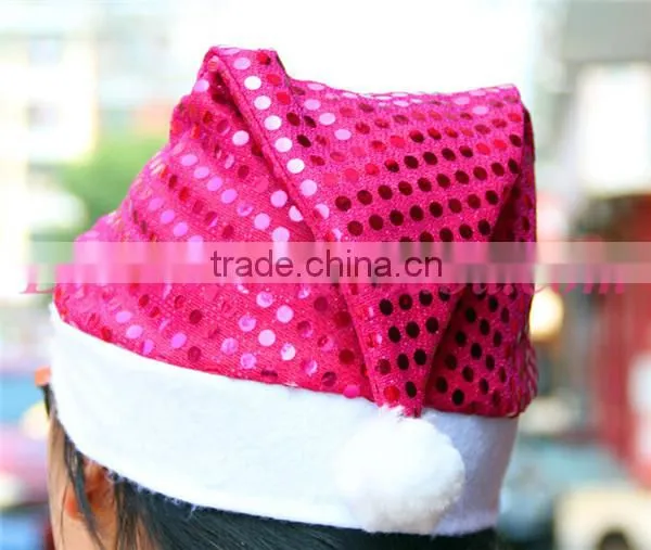 Decorations xmas colorful funny Sequins christmas santa hats