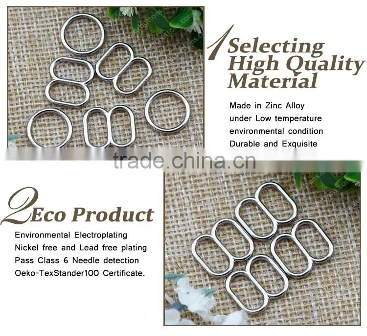 High Quality Slidproof Underwear Ligeries Buckles,Silver Bra Strap Hooks