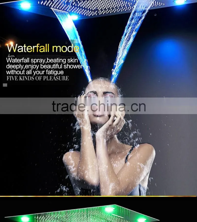 shower with led light color remote control multiple function led light shower rainfall waterfall water curtain