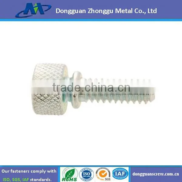 m4 Stainless Steel Slot Drive Knurled Thumb Screw, Straight Knurling Captive screws