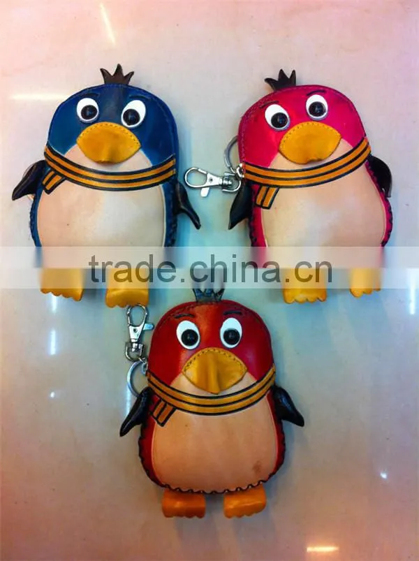 Chinese Handmade Animal Shape Genuine Leather Zip Coin Purse