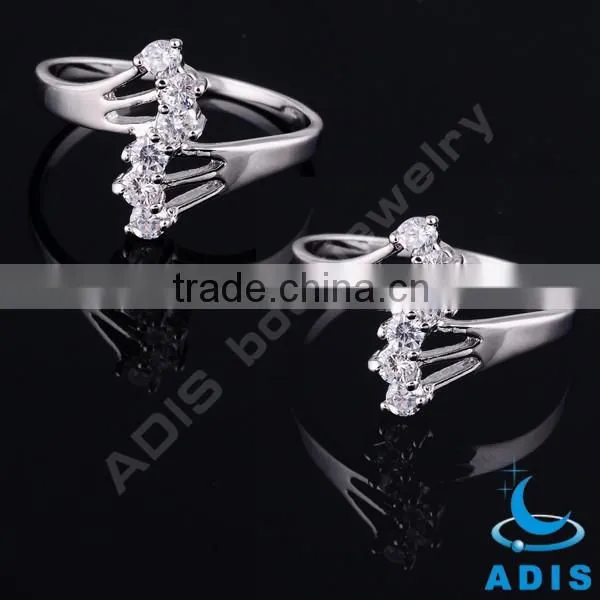 Elegant custom wholesale fashion AAA zircon mens brass ring