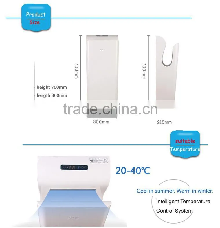 HEPA filter UL certificated automatic high speed jet hand dryer for public toilet