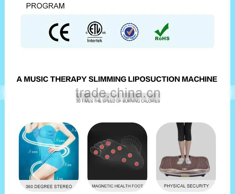 Whole body vibration machine crazy fit massage with music function and Magnetic therapy massage