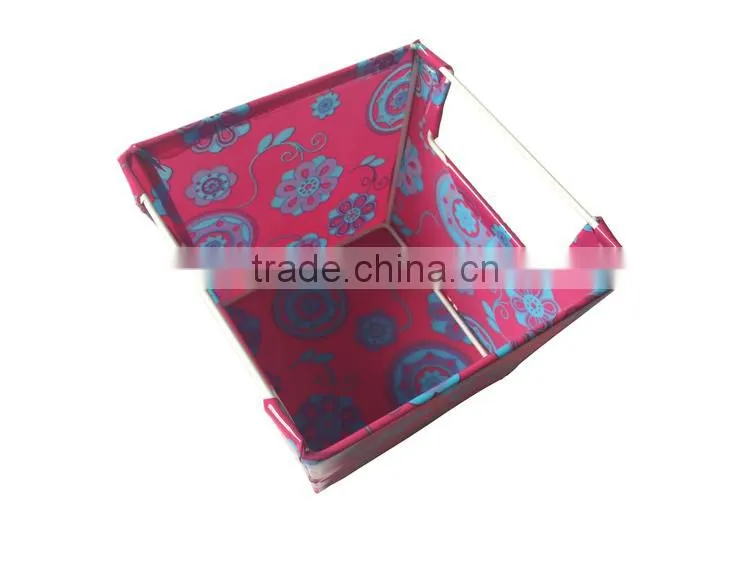 HOT foldable plastic and metal storage cube basket bin