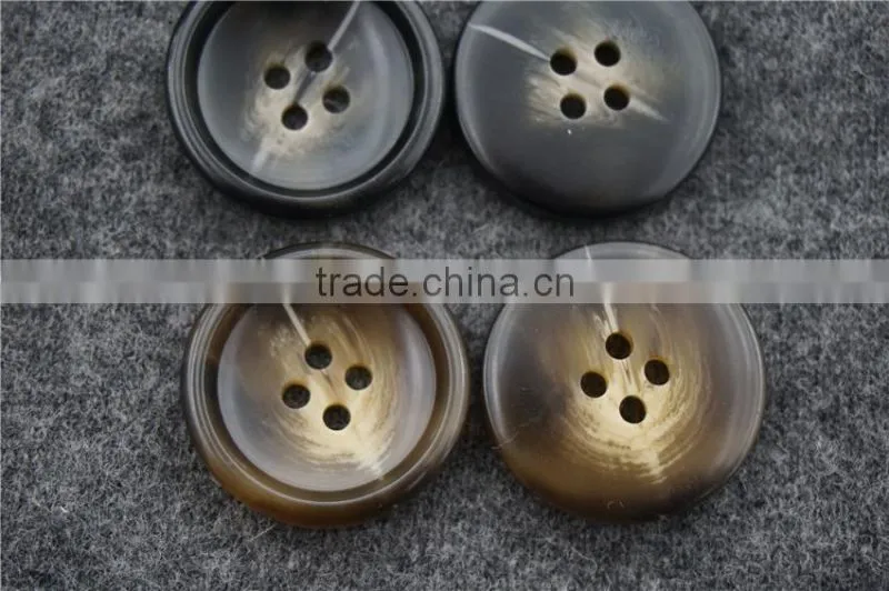CAFE COLOR 4-HOLES RESIN FASTENER BUFFLO BUTTON FOR GARMENT