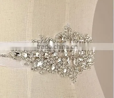Crystal Mesh Fabric Rhinestone Trim Crystal Appliques for Wedding Dresses Sash Belt/Headband