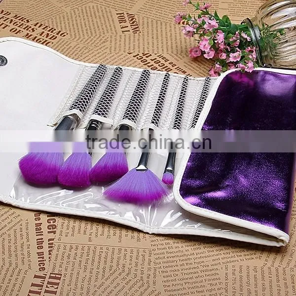 Hot!!100% High Quality 16 Pcs Professional Purple Makeup Brushes Set Tool Make Up Wood Tools Case Cosmetic Brush