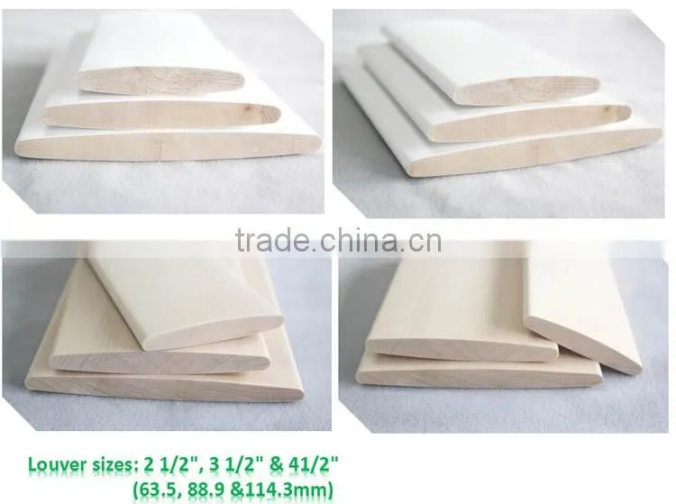 Primer wooden window louver shutter blade