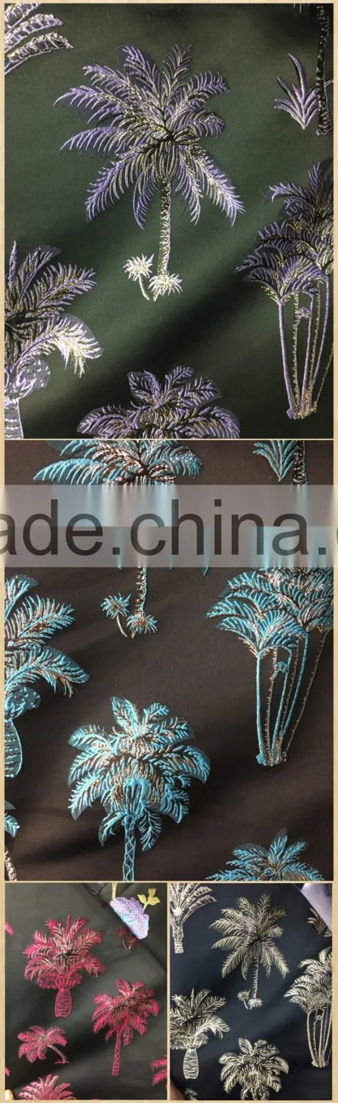 polyester black color ground curtain designs- 100% blackout jacquard